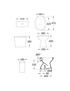 Inodoro Capea Italiana Corto Blanco 2